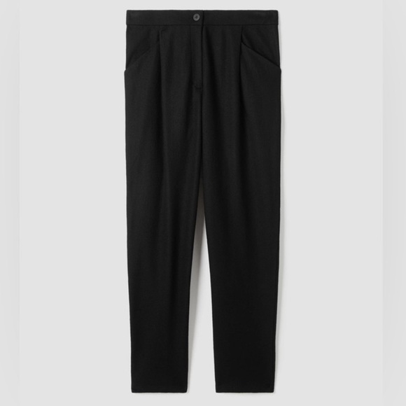 NWT Eileen Fisher Boiled Wool Jersey Carrot Pant Black M - Picture 4 of 16